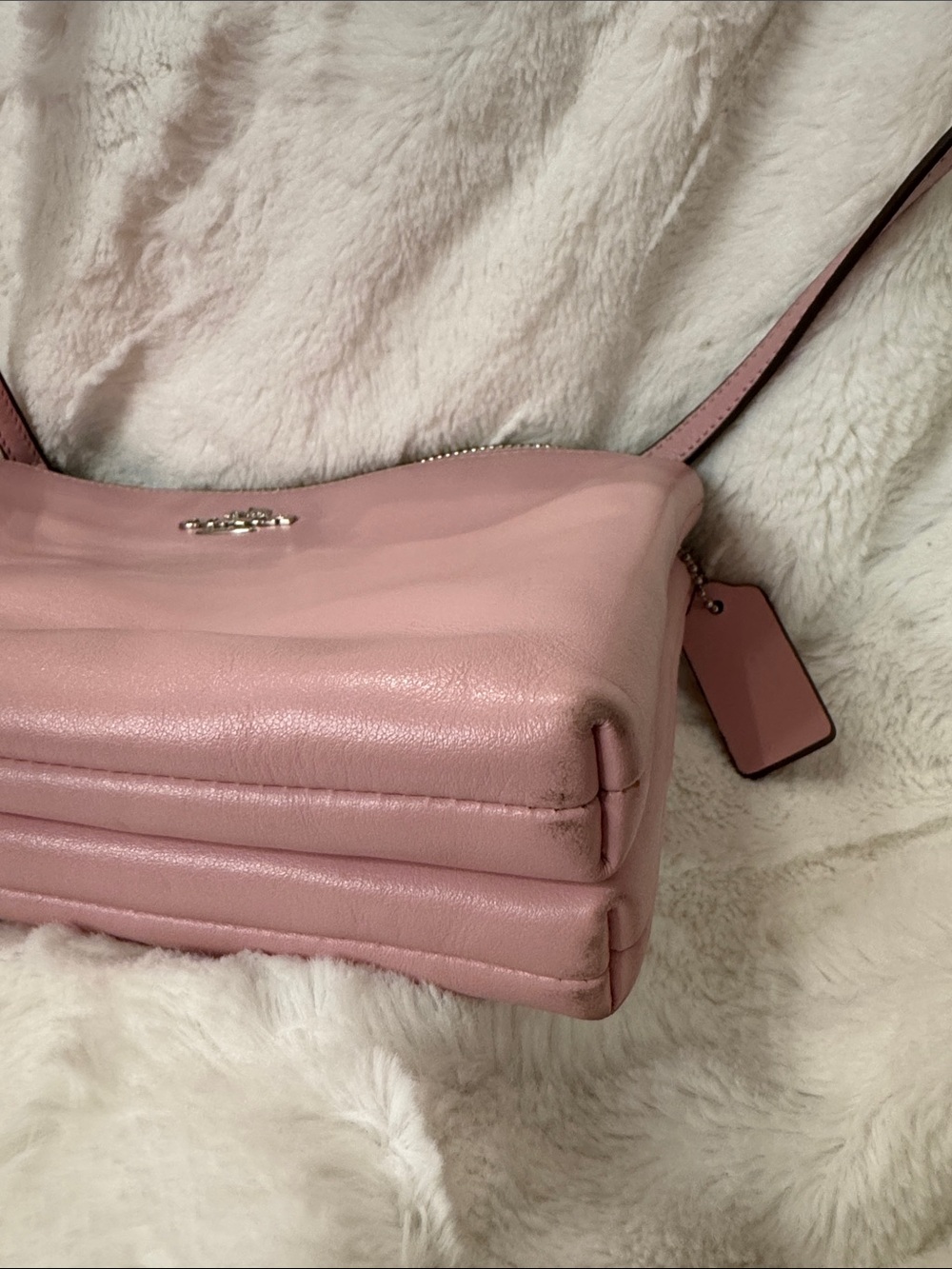 Coach Pink Leather Crossbody with Silver Hardware - Picture 9 of 9
